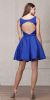 Boat Neck Jewel Waist Pleated Puffy Skirt Short Party Dress back